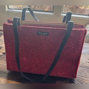 Kate Spade Vintage Red Tweed Shoulder Bag